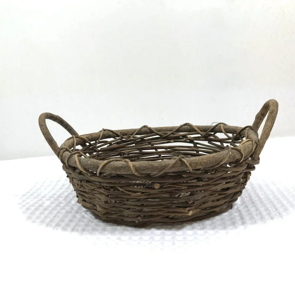 Vintage Wood Basket Rustic Farmhouse